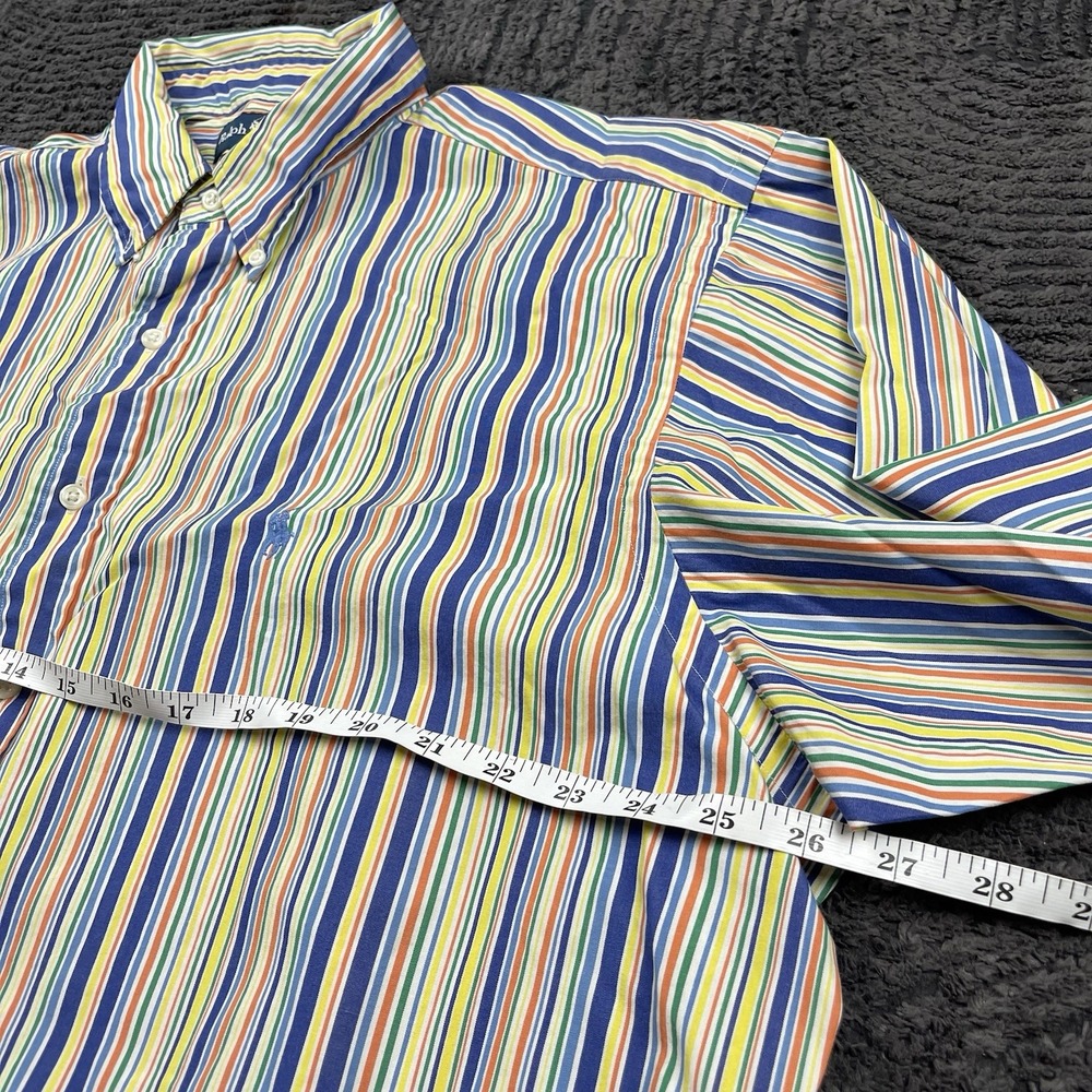 Ralph Lauren Men's XL‎ 17½ Classic Fit Striped Button Down Shirt Multicolor Flaw - Picture 4 of 7